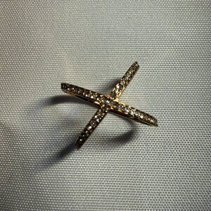 Michael Kors- Rose Gold- Pave X shaped ring
